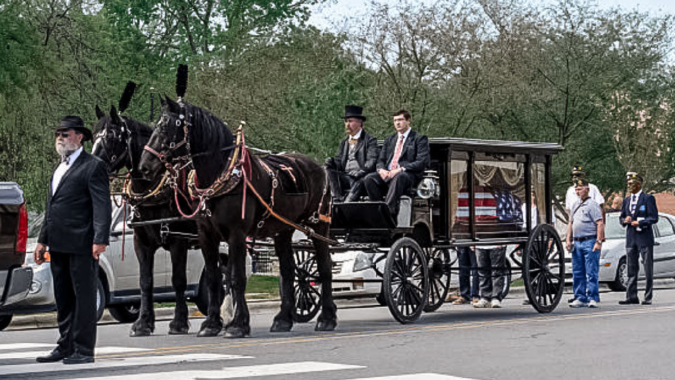 Horse drawn hearse available at Lake Ridge Chapel