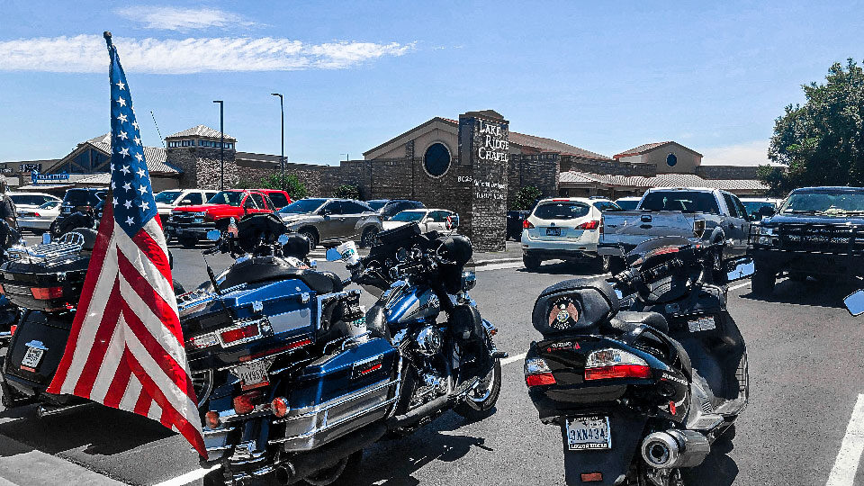 Motorcycles with American flag image